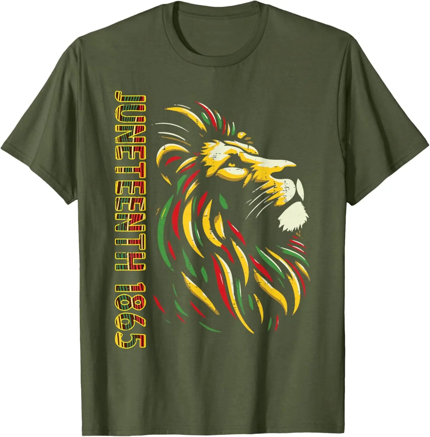 "Juneteenth 1865 African Lion" Freedom Celebration Graphic Tee Men Women Vintage June 19th T-shirts Gifts
