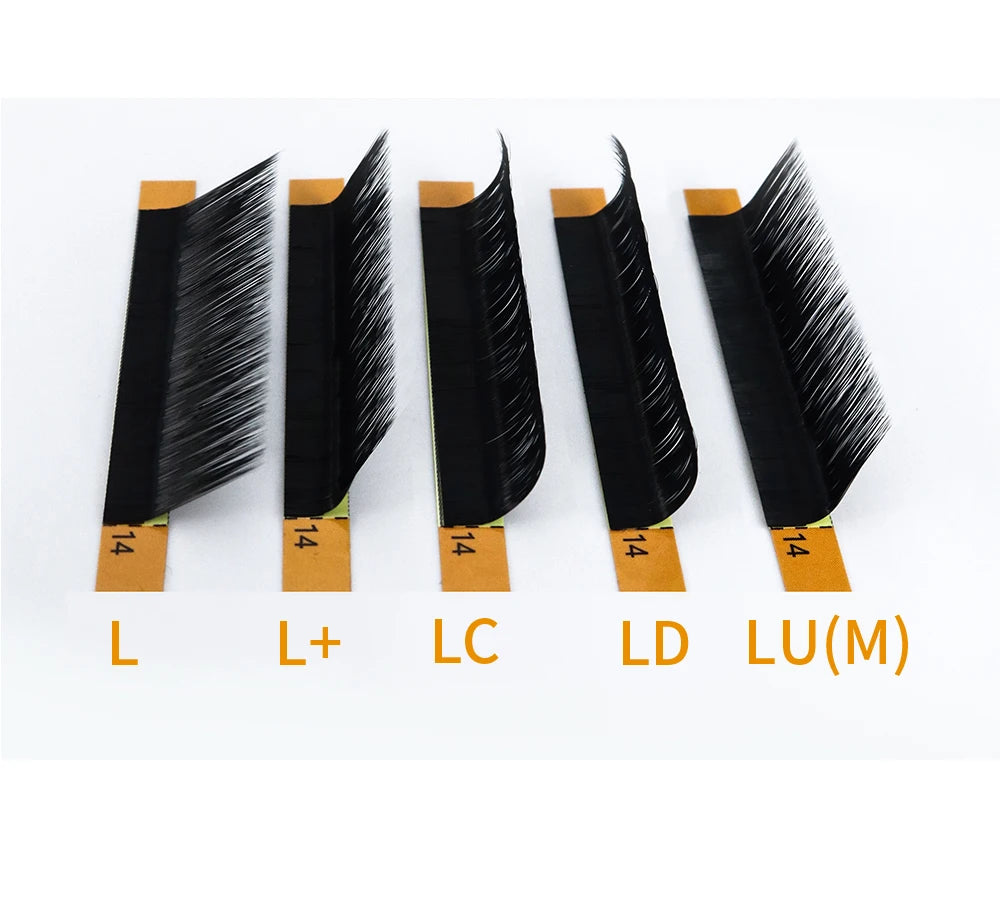 GLAMLASH L/L+/LC/LD/LU/M/N Curl Eyelashes Extension 16rows/tray Mix Matt Black Individual Makeup Tool False Lashes