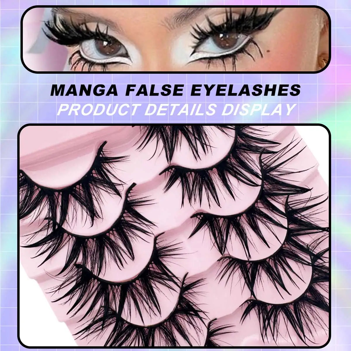 5 Pairs Fashionable Wet Look False Eyelashes, Beautiful, Unique, Eye-Catching, Suitable for Parties, vacations, and Halloween