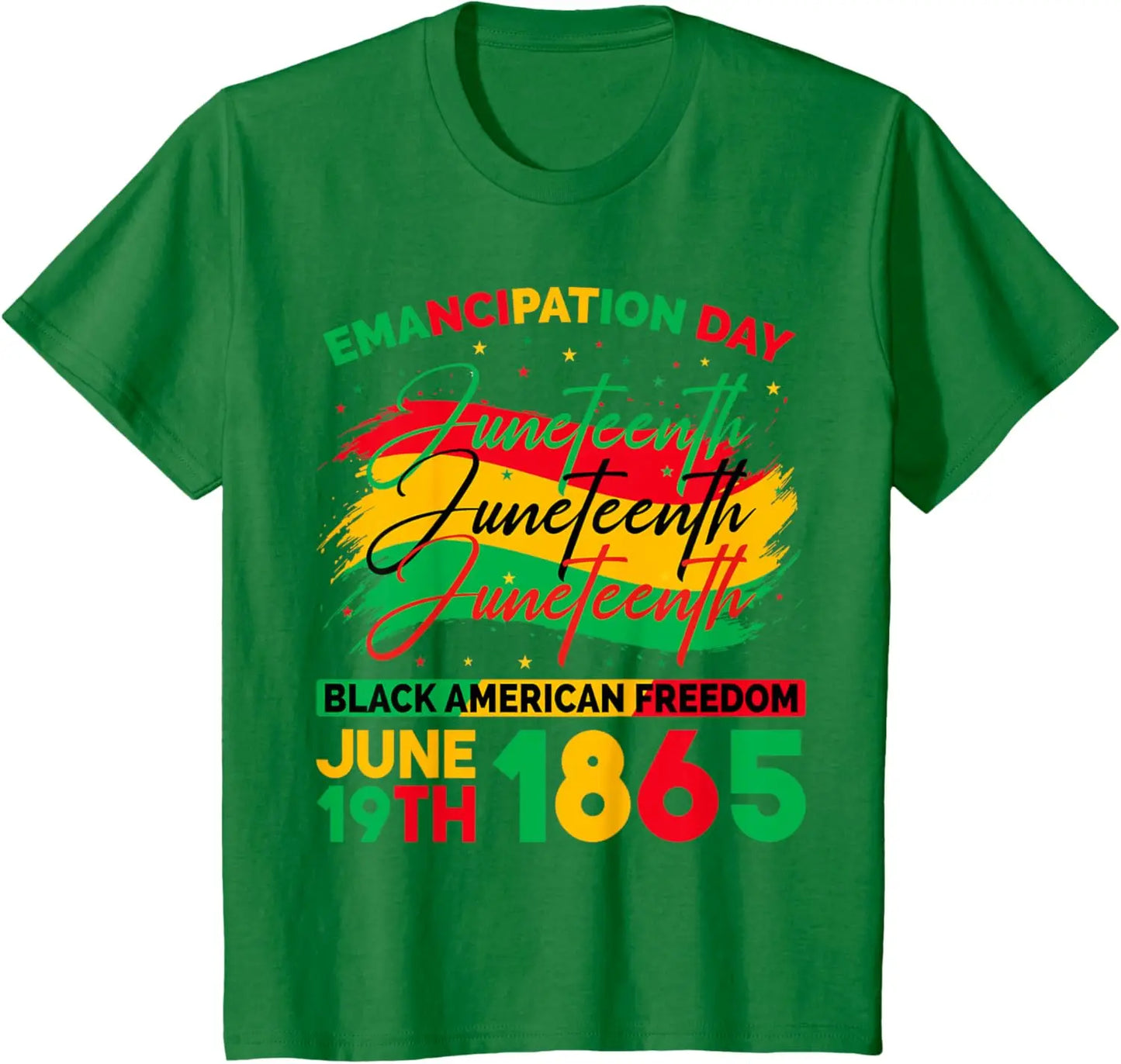"Juneteenth 1865 Black American Freedom" Emancipation Day T-Shirt Men Women Fashion June 19th Celebration Tees Gifts