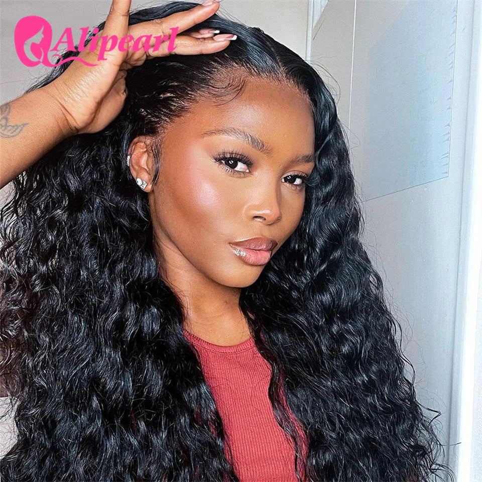 AliPearl 30Inch Lace Front Human Hair Wigs Brazilian Kinky Curly 13x4 Wig For Women Pre Plucked 180% Density