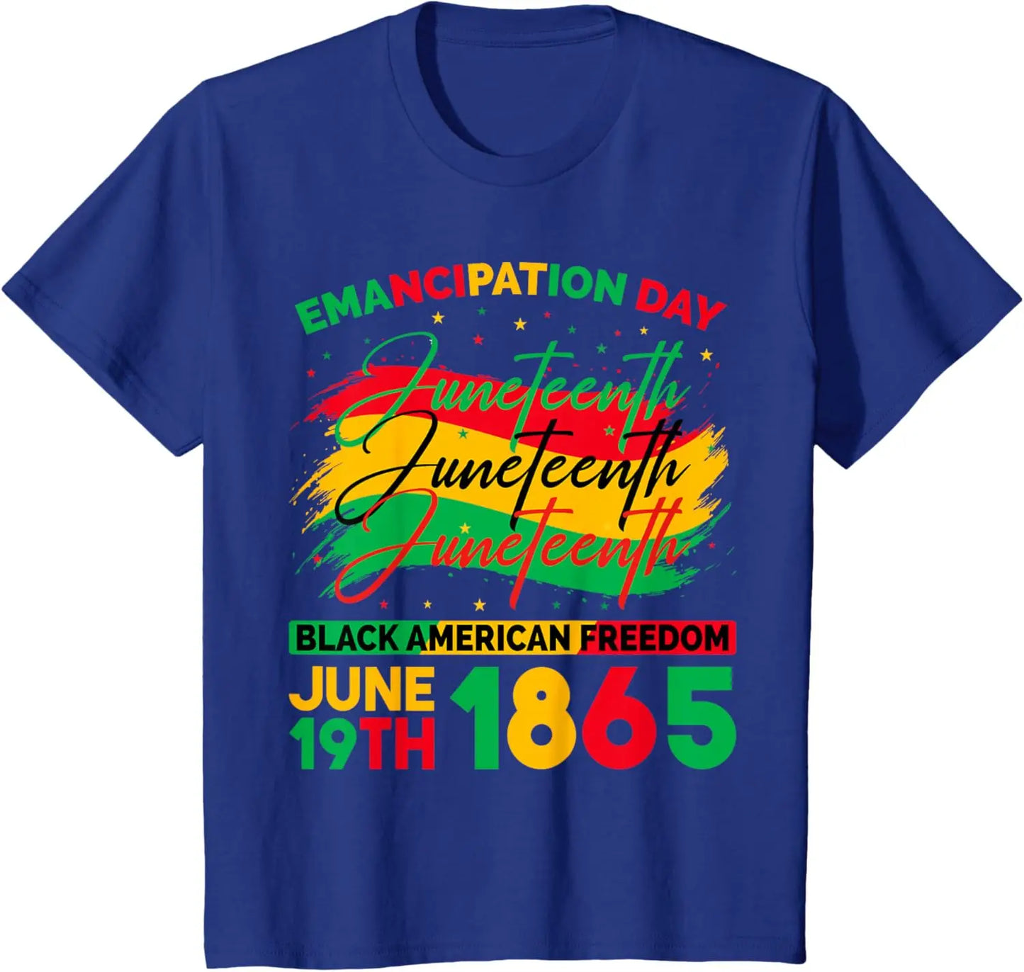 "Juneteenth 1865 Black American Freedom" Emancipation Day T-Shirt Men Women Fashion June 19th Celebration Tees Gifts