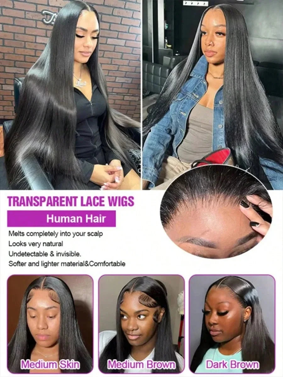 Straight Lace Front Wigs Human Hair HdLace Frontal Wig Straight Human Hair Wig Glueless StrClosure Wig
