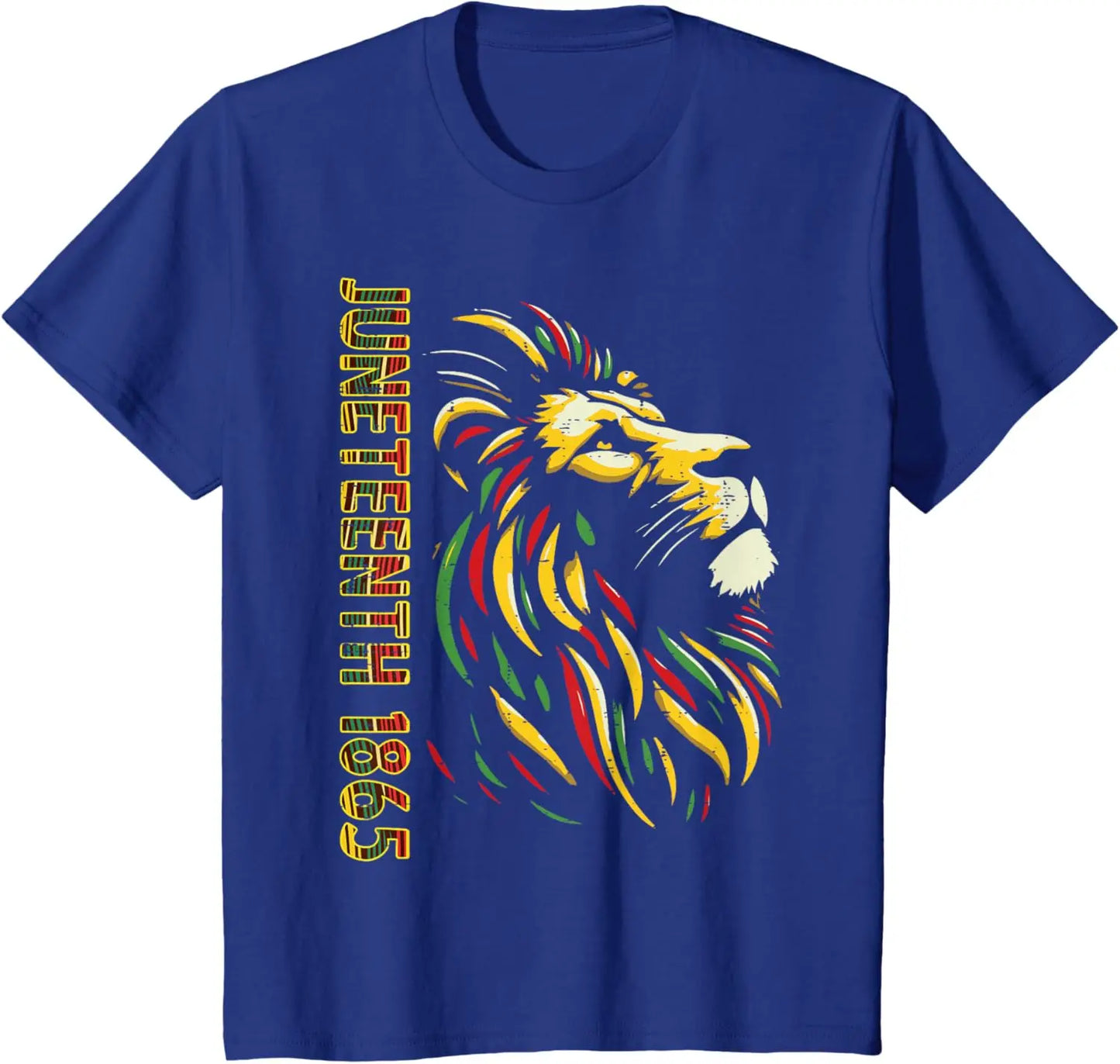 "Juneteenth 1865 African Lion" Freedom Celebration Graphic Tee Men Women Vintage June 19th T-shirts Gifts