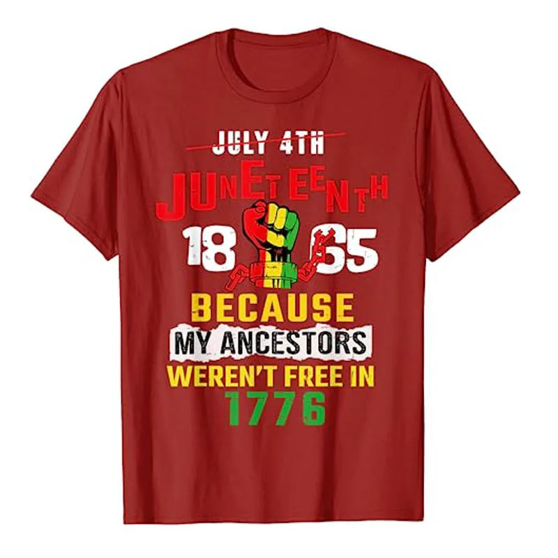 Juneteenth T-Shirt Women Juneteenth Shirts African American Tee Black Freedom Day Pride Graphic Outfits Cotton Short Sleeve Tops