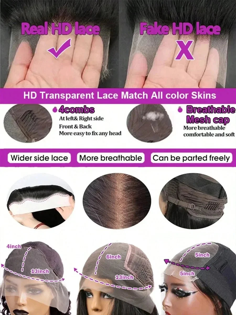 Straight Lace Front Wigs Human Hair HdLace Frontal Wig Straight Human Hair Wig Glueless StrClosure Wig
