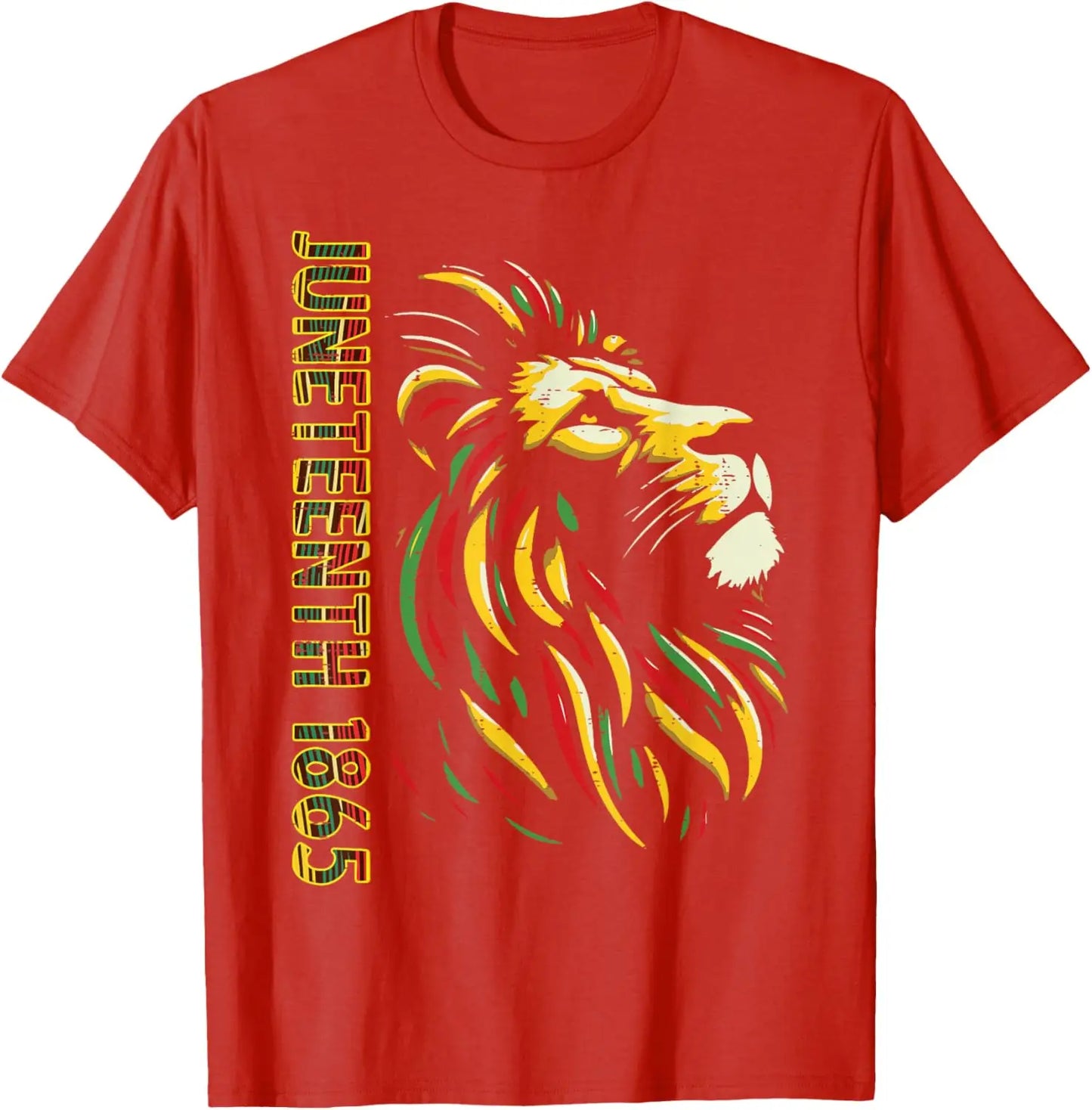 "Juneteenth 1865 African Lion" Freedom Celebration Graphic Tee Men Women Vintage June 19th T-shirts Gifts