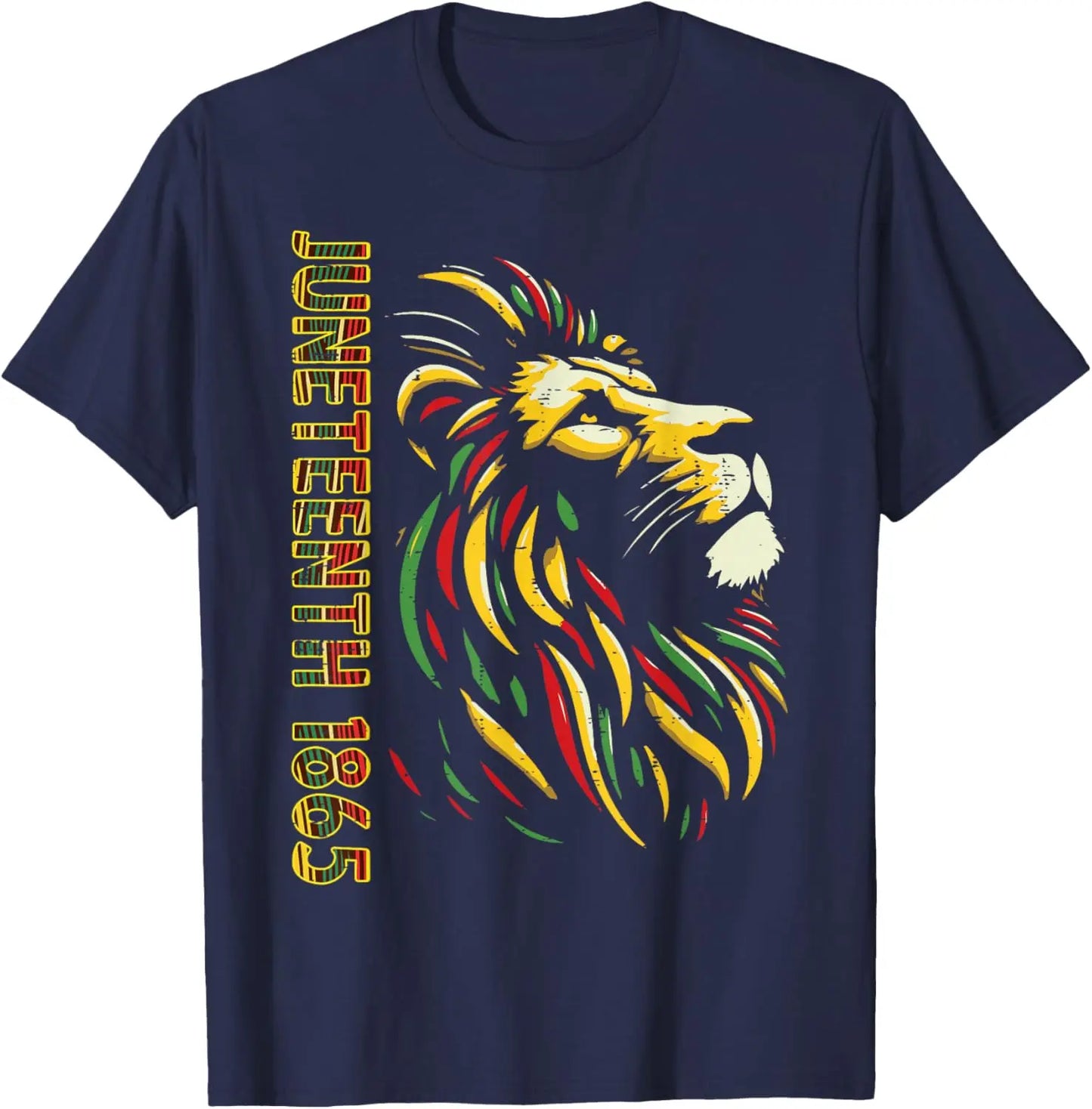 "Juneteenth 1865 African Lion" Freedom Celebration Graphic Tee Men Women Vintage June 19th T-shirts Gifts