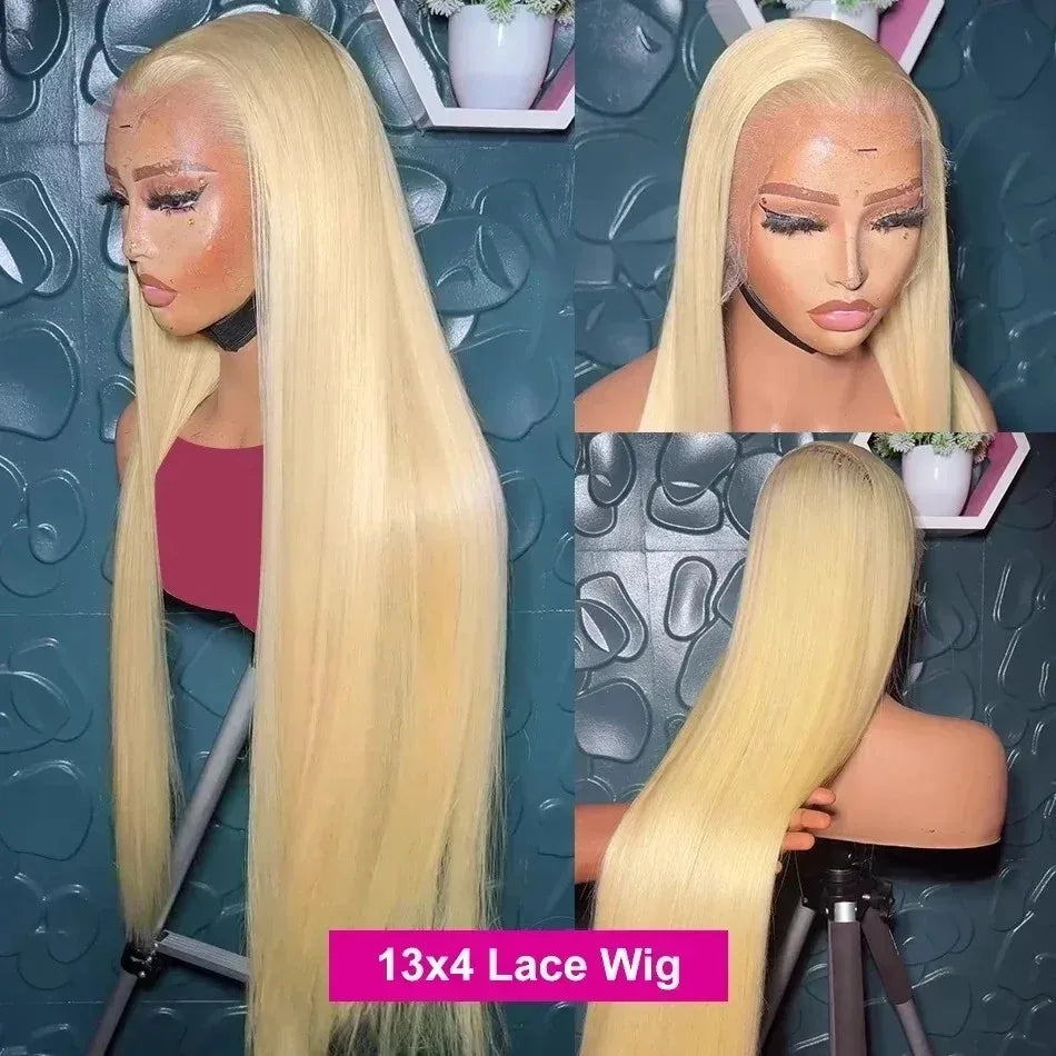 250 Density Human Hair Wigs Blonde 613 Lace Front Wigs 13x6 Straight Human Hair Lace Frontal Wig Brazilian Hair Wigs for Women