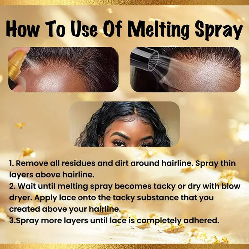 120Ml Lace Melting Spray Seamless Finish Glue Spray Wig Melting Spray & Hair Adhesive For Lace Wigs Strong Invisible Lace Glue
