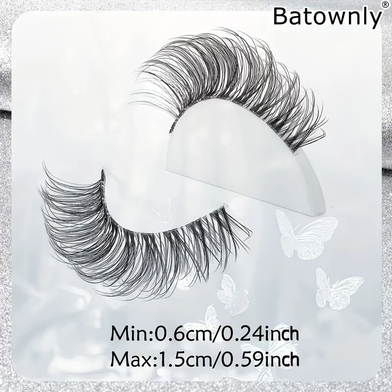 10 pairs of false eyelashes, naturally thick and curled 3D transparent shaft human hair, 6-15mm comfortable and soft