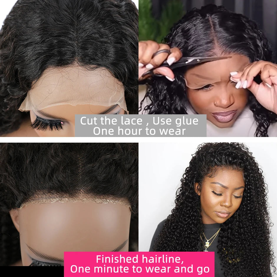YAWAWE Glueless Wig Prebleached Knots Real Scalp Preplucked hairline Ready To Wear Go Wigs Precut Lace Water Wave Glueless Wigs