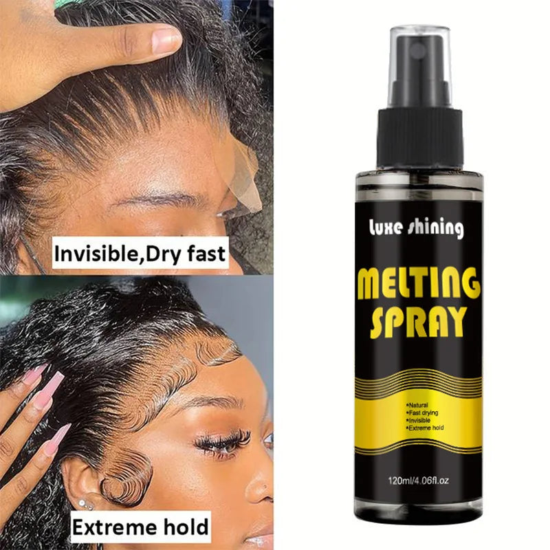 120Ml Lace Melting Spray Seamless Finish Glue Spray Wig Melting Spray & Hair Adhesive For Lace Wigs Strong Invisible Lace Glue