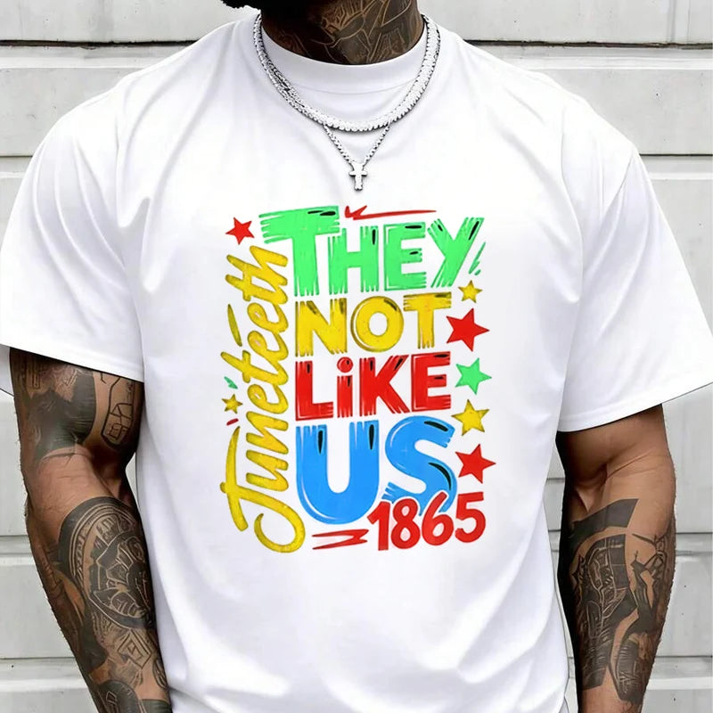 New T-Shirt Motorcycle Juneteenth 1865 Black History Month Adventure Casual Round Neck Top Tee Printed Tshirt 2026