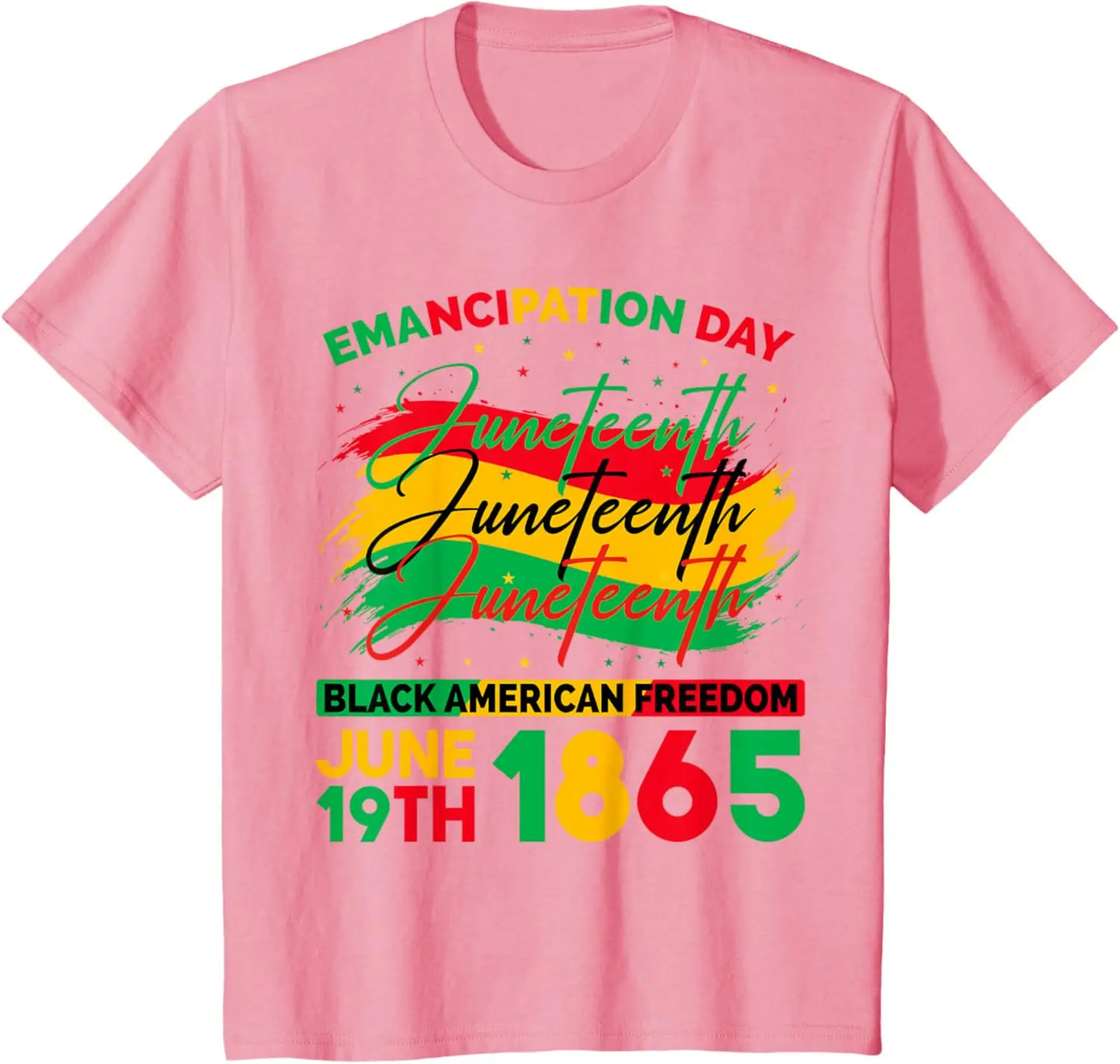"Juneteenth 1865 Black American Freedom" Emancipation Day T-Shirt Men Women Fashion June 19th Celebration Tees Gifts