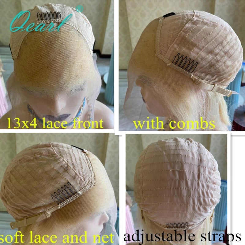 Wigs Human Hair Natural Loose Wavy Glueless Lace Frontal Wig Ash Blonde Light Brown 13x4 Short Bob Women Lace Wig Sale Qearl