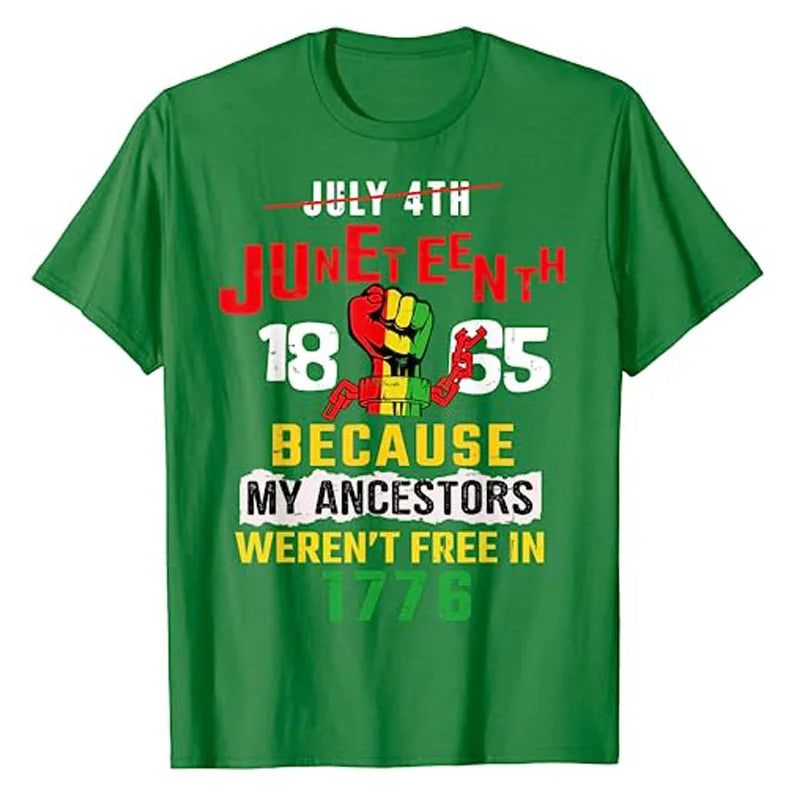Juneteenth T-Shirt Women Juneteenth Shirts African American Tee Black Freedom Day Pride Graphic Outfits Cotton Short Sleeve Tops