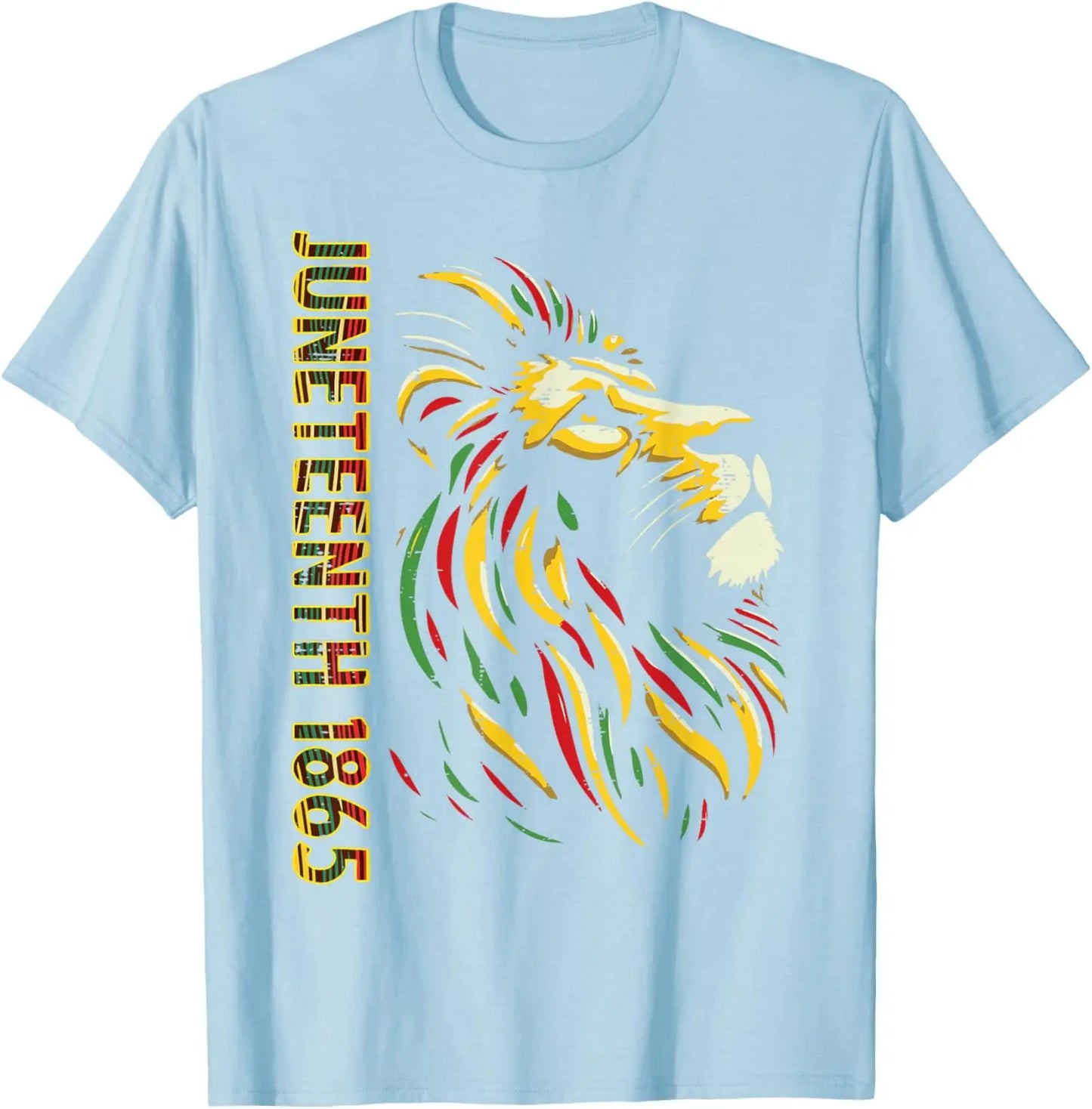 "Juneteenth 1865 African Lion" Freedom Celebration Graphic Tee Men Women Vintage June 19th T-shirts Gifts