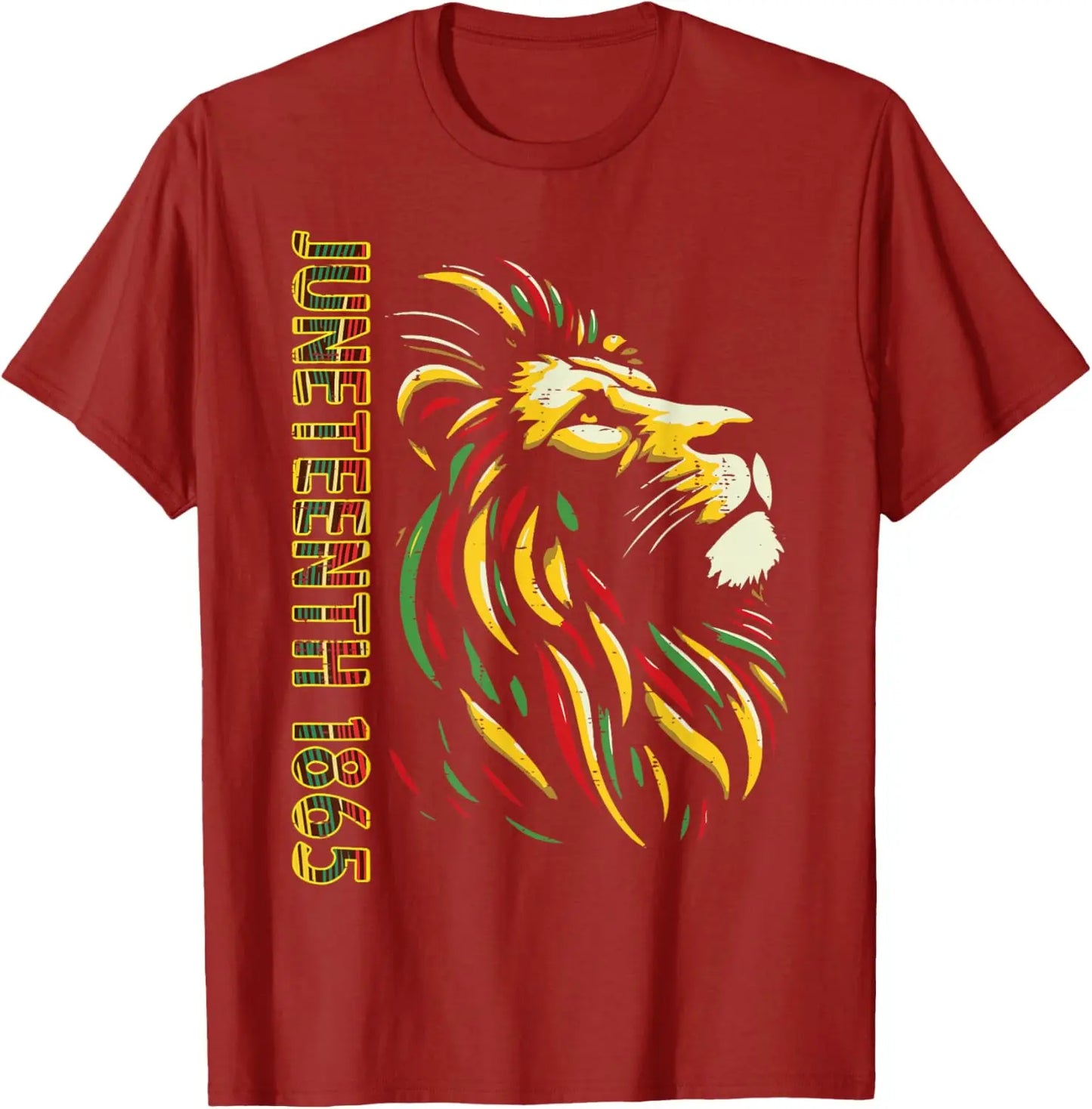 "Juneteenth 1865 African Lion" Freedom Celebration Graphic Tee Men Women Vintage June 19th T-shirts Gifts