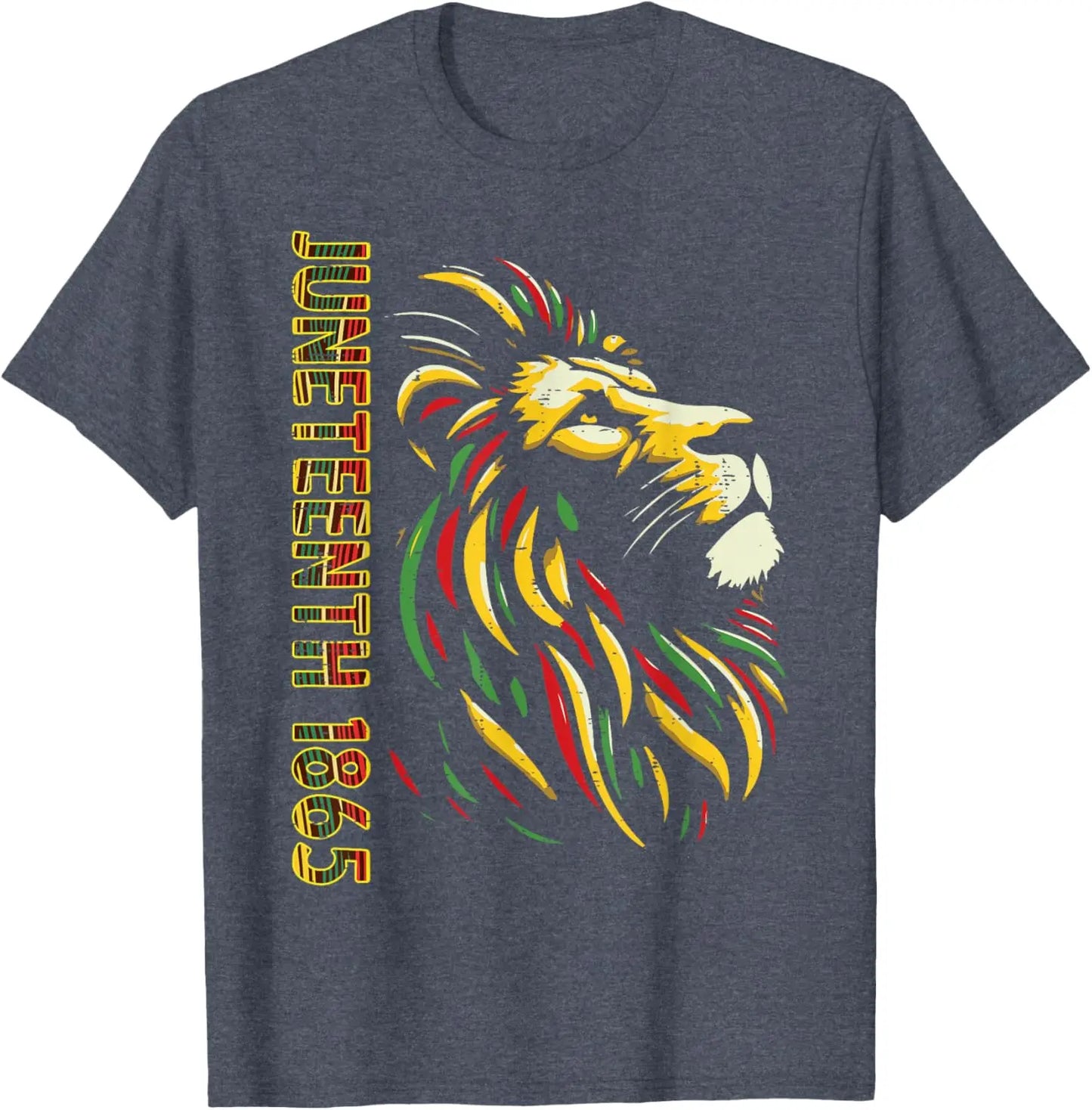 "Juneteenth 1865 African Lion" Freedom Celebration Graphic Tee Men Women Vintage June 19th T-shirts Gifts